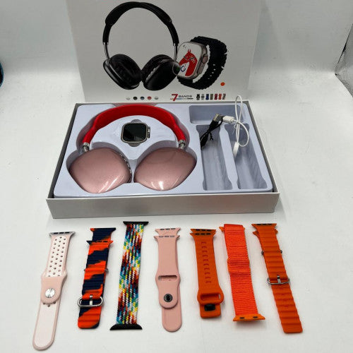 RELOJ P9 ULTRA SMARTWATCH NARANJA 7 CORREAS (50 UND X CAJA)